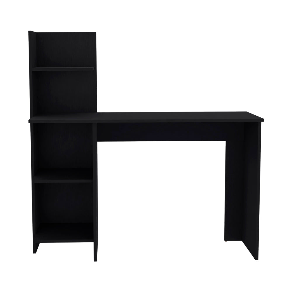 Modern Black Finish Desk Wichita with Four Shelves