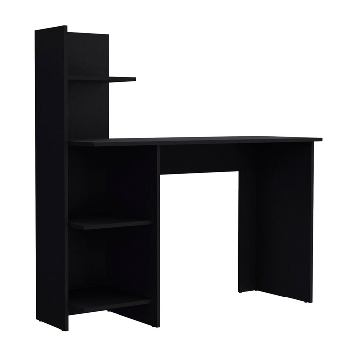 Modern Black Finish Desk Wichita with Four Shelves