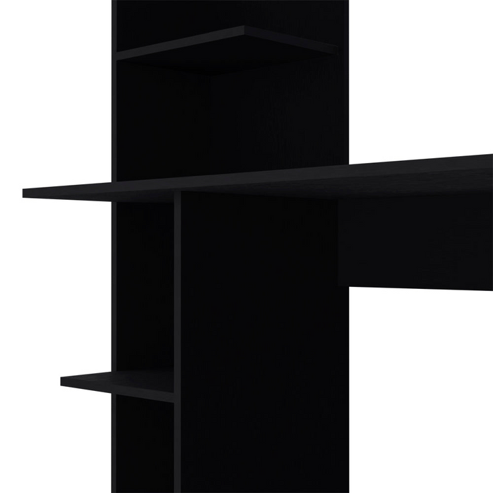 Modern Black Finish Desk Wichita with Four Shelves