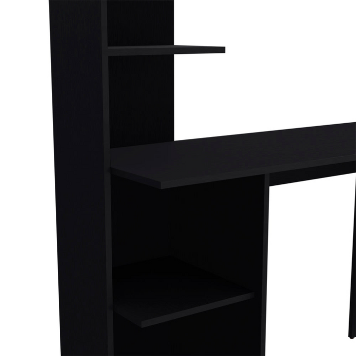 Modern Black Finish Desk Wichita with Four Shelves