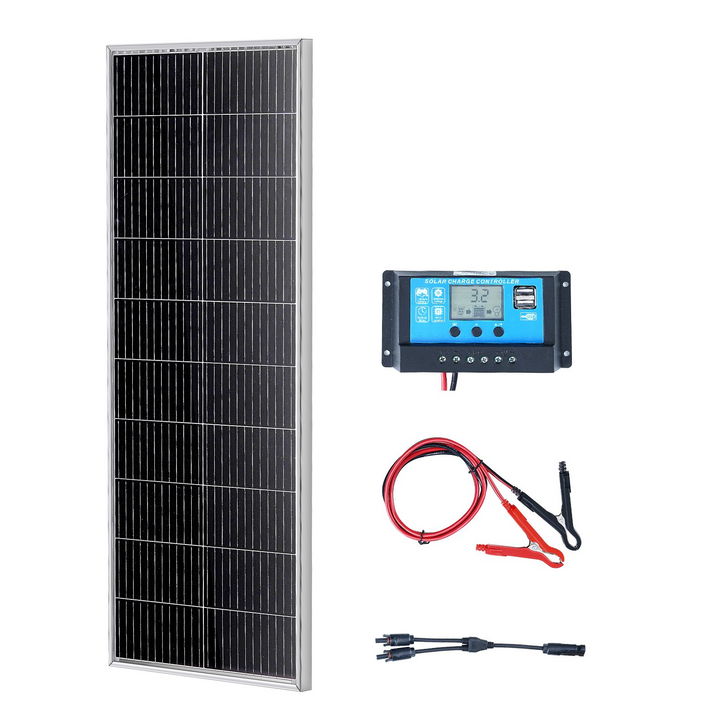 VEVOR 100W Monocrystalline Solar Panel Kit 12V Solar Panel & Charge Controller