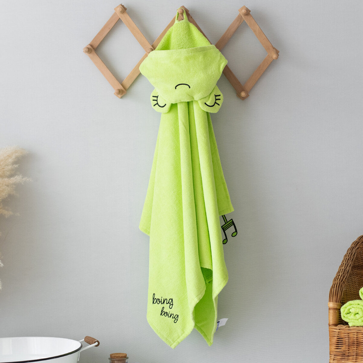 Milk&Moo Cacha Frog Velvet Hooded Baby Towel