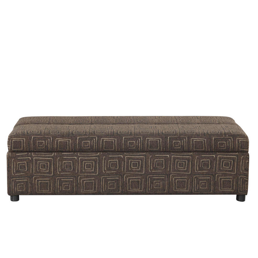 Full Size Folding Ottoman Sleeper Bed with Mattress, Convertible Guest Bed, Brown Linen