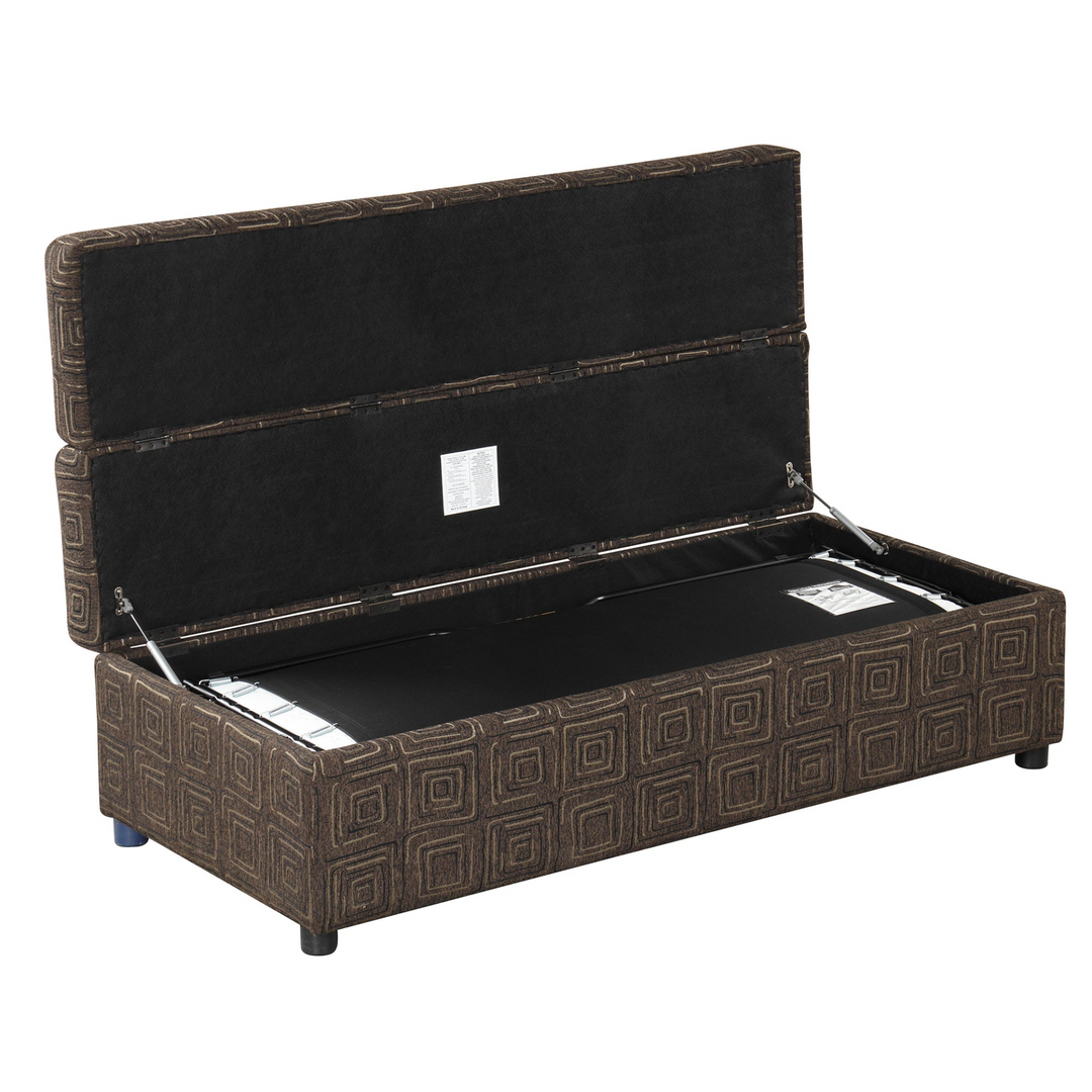Full Size Folding Ottoman Sleeper Bed with Mattress, Convertible Guest Bed, Brown Linen
