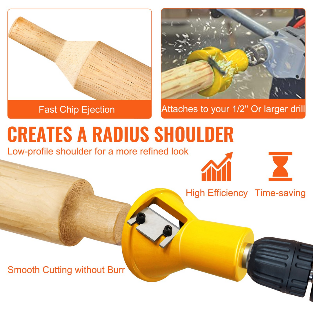 VEVOR Tenon Cutter – 1.5" Diameter Woodworking Tool with Dual Straight Blades & Button Screws, Premium Aluminum & Steel Log Furniture Cutter, Ideal for DIY & Commercial Use