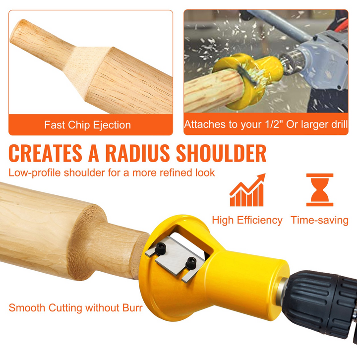 VEVOR Tenon Cutter – 1.5" Diameter Woodworking Tool with Dual Straight Blades & Button Screws, Premium Aluminum & Steel Log Furniture Cutter, Ideal for DIY & Commercial Use