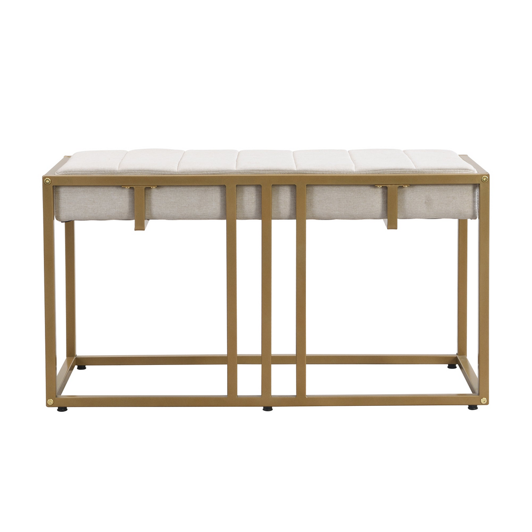 Modern Faux Marble 6-Piece Dining Table Set,60inch Metal Kitchen Table Set with Upholstered Dining Chairs and Bench, Golden