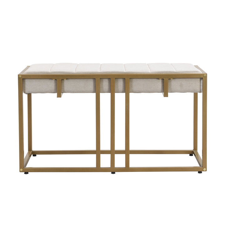 Modern Faux Marble 6-Piece Dining Table Set,60inch Metal Kitchen Table Set with Upholstered Dining Chairs and Bench, Golden