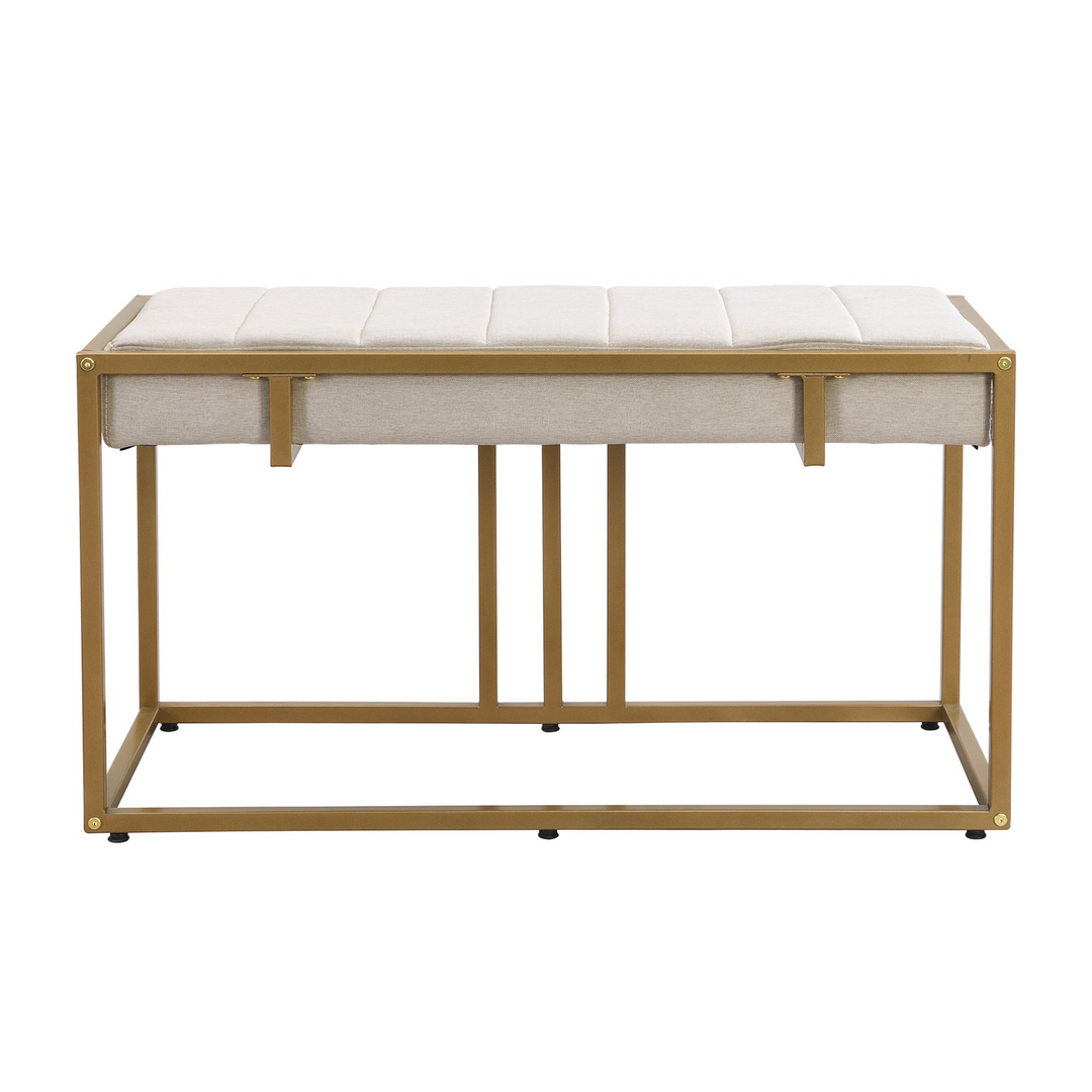 Modern Faux Marble 6-Piece Dining Table Set,60inch Metal Kitchen Table Set with Upholstered Dining Chairs and Bench, Golden