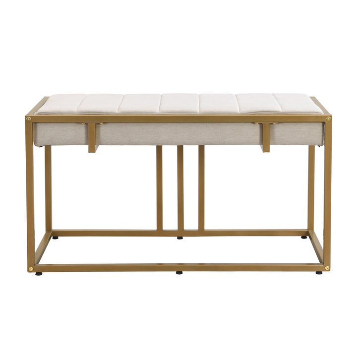Modern Faux Marble 6-Piece Dining Table Set,60inch Metal Kitchen Table Set with Upholstered Dining Chairs and Bench, Golden