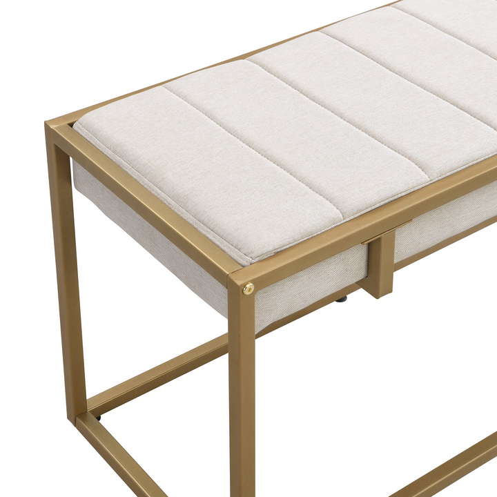 Modern Faux Marble 6-Piece Dining Table Set,60inch Metal Kitchen Table Set with Upholstered Dining Chairs and Bench, Golden