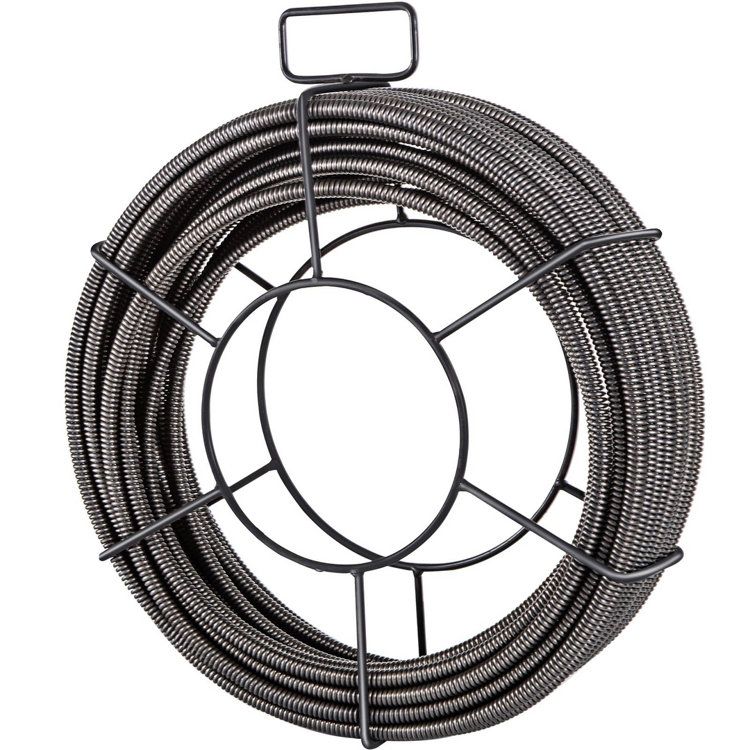 VEVOR Drain Cleaning Cable 50 Feet x 3/8 Inch Solid Core Cable Sewer Cable Drain Auger Cable Cleaner Snake Clog Pipe Drain Cleaning Cable Sewer Drain Auger Snake Pipe