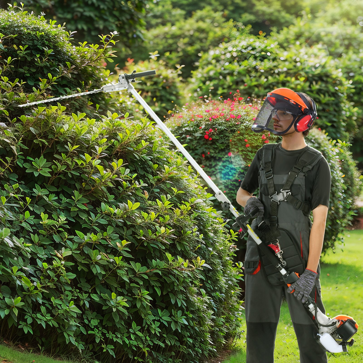 VEVOR 26CC 6-in-1 Multi-Functional Trimming Tools, Gas Hedge Trimmer, Weed Eater, String Trimmer, Brush Cutter, Edger, Pole Saw Chainsaw Pruner with Extension Pole