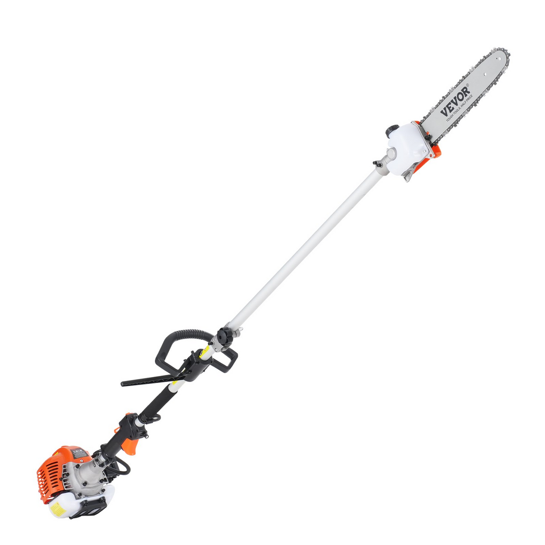 VEVOR 26CC 6-in-1 Multi-Functional Trimming Tools, Gas Hedge Trimmer, Weed Eater, String Trimmer, Brush Cutter, Edger, Pole Saw Chainsaw Pruner with Extension Pole