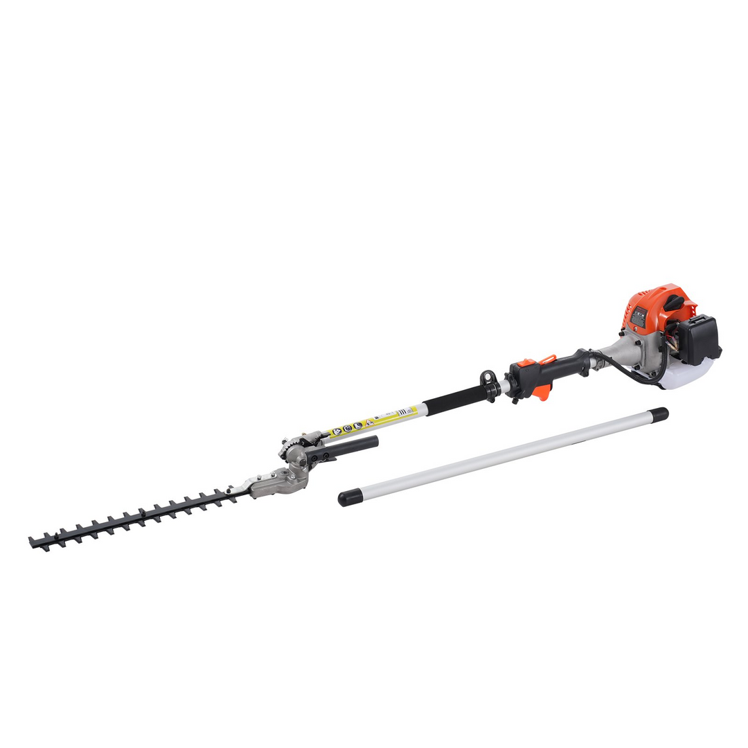 VEVOR 26CC 6-in-1 Multi-Functional Trimming Tools, Gas Hedge Trimmer, Weed Eater, String Trimmer, Brush Cutter, Edger, Pole Saw Chainsaw Pruner with Extension Pole