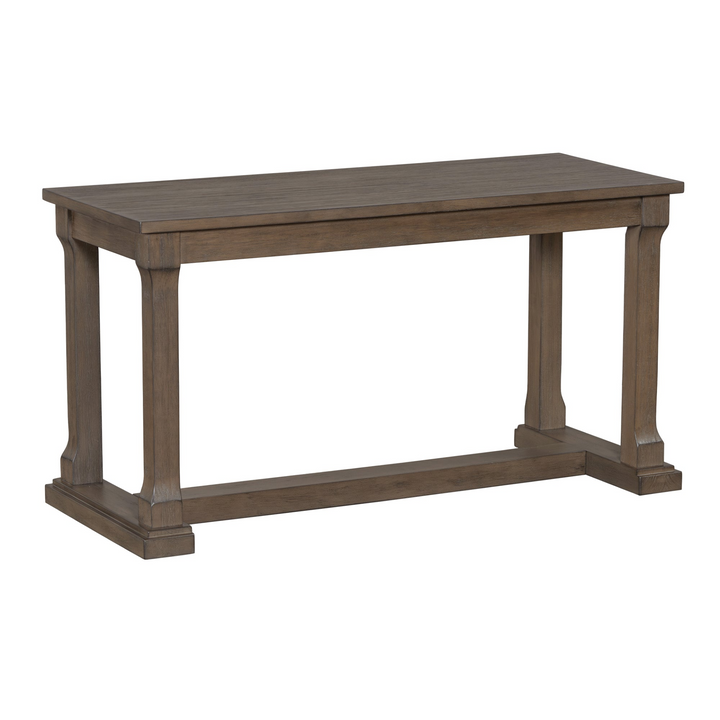 6-Piece Wood Dining Table Set with Storage Shelf and Curved Legs, Kitchen Table Set with Bench and 4 Removable Cushions Dining Chairs, Modern Style, Brown+Gray Cushion