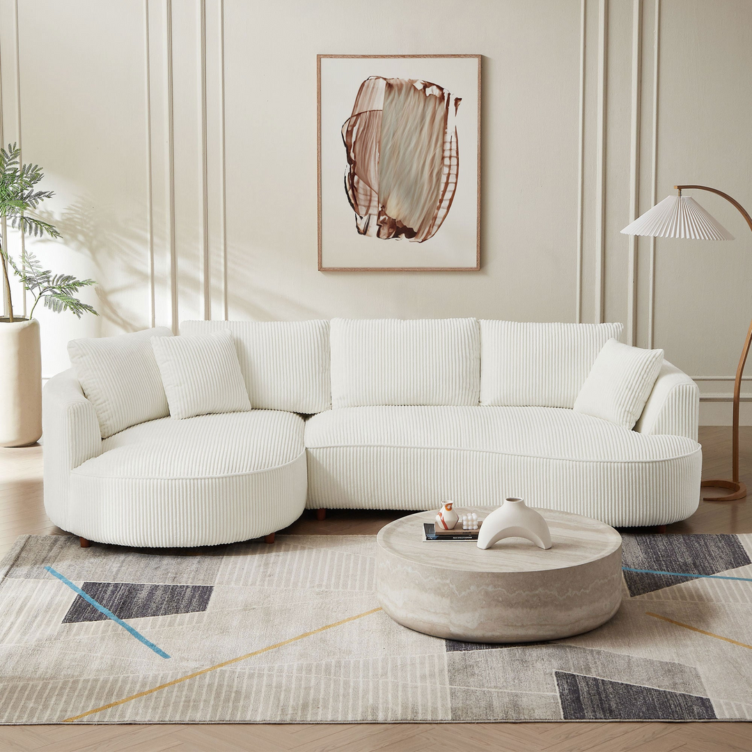 Luxury Living Room Bundle – Sectional Sofas, Coffee Table & Storage Cabinet