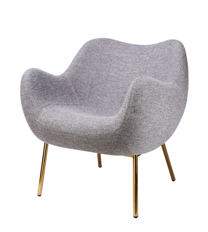 29" Plush Grey and Gold Comfy Accent Chair-0