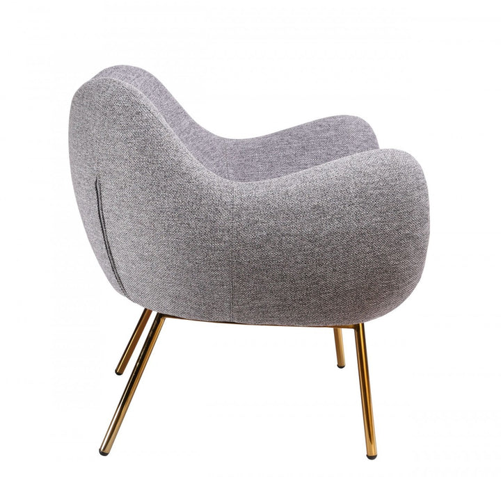 29" Plush Grey and Gold Comfy Accent Chair-1