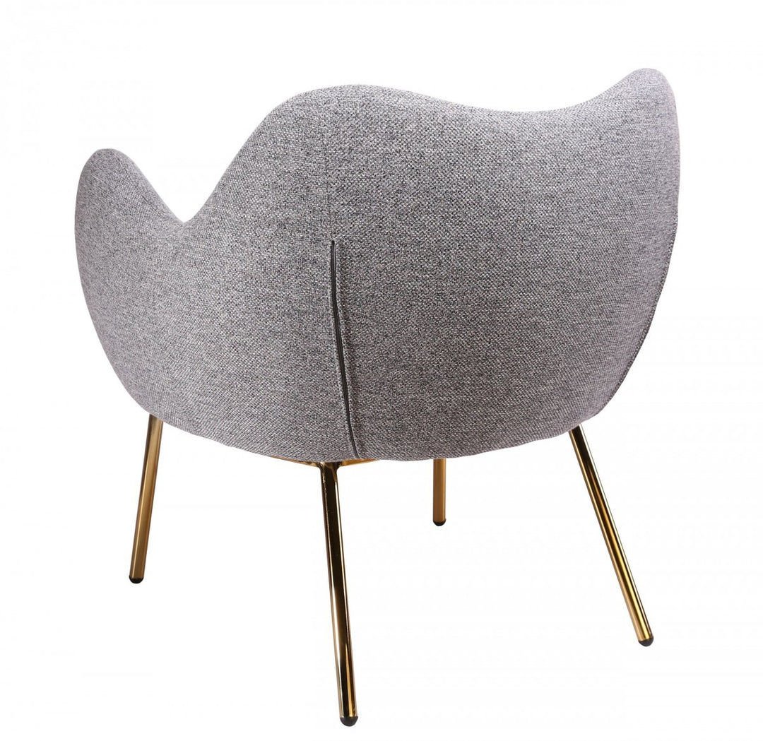 29" Plush Grey and Gold Comfy Accent Chair-2