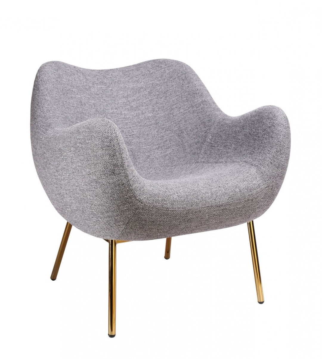 29" Plush Grey and Gold Comfy Accent Chair-3