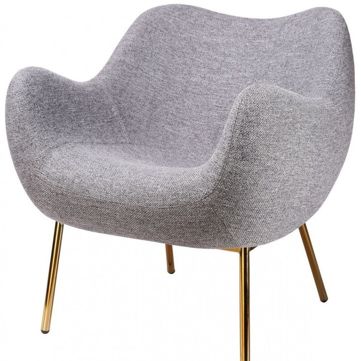 29" Plush Grey and Gold Comfy Accent Chair-4