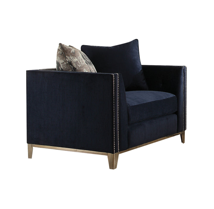 44" Black Tufted Arm Chair-0