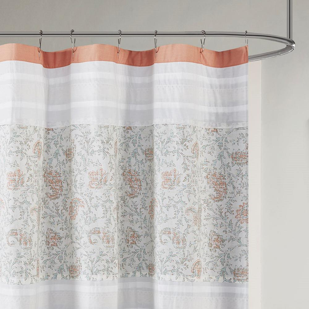 Madison Park Dawn Cotton Shower Curtain - Charming Shabby Chic Bathroom Decor