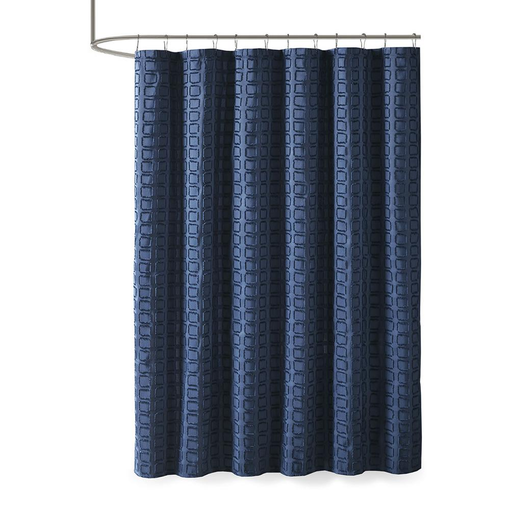 Madison Park Metro Woven Clipped Solid Shower Curtain - Sand