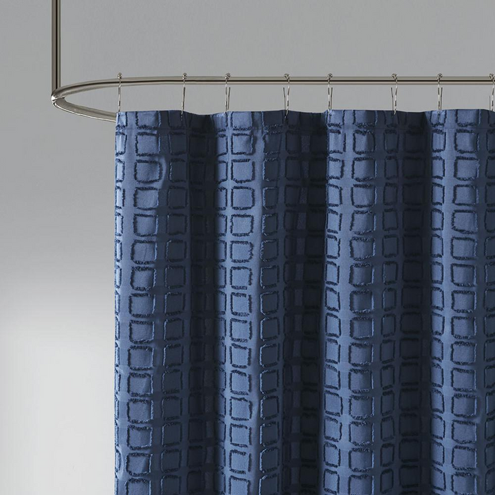 Madison Park Metro Woven Clipped Solid Shower Curtain - Sand