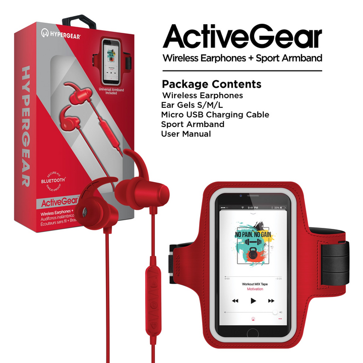 HyperGear ActiveGear Wireless Earphones + Sports Armband Combo: Unleash Your Workout Potential