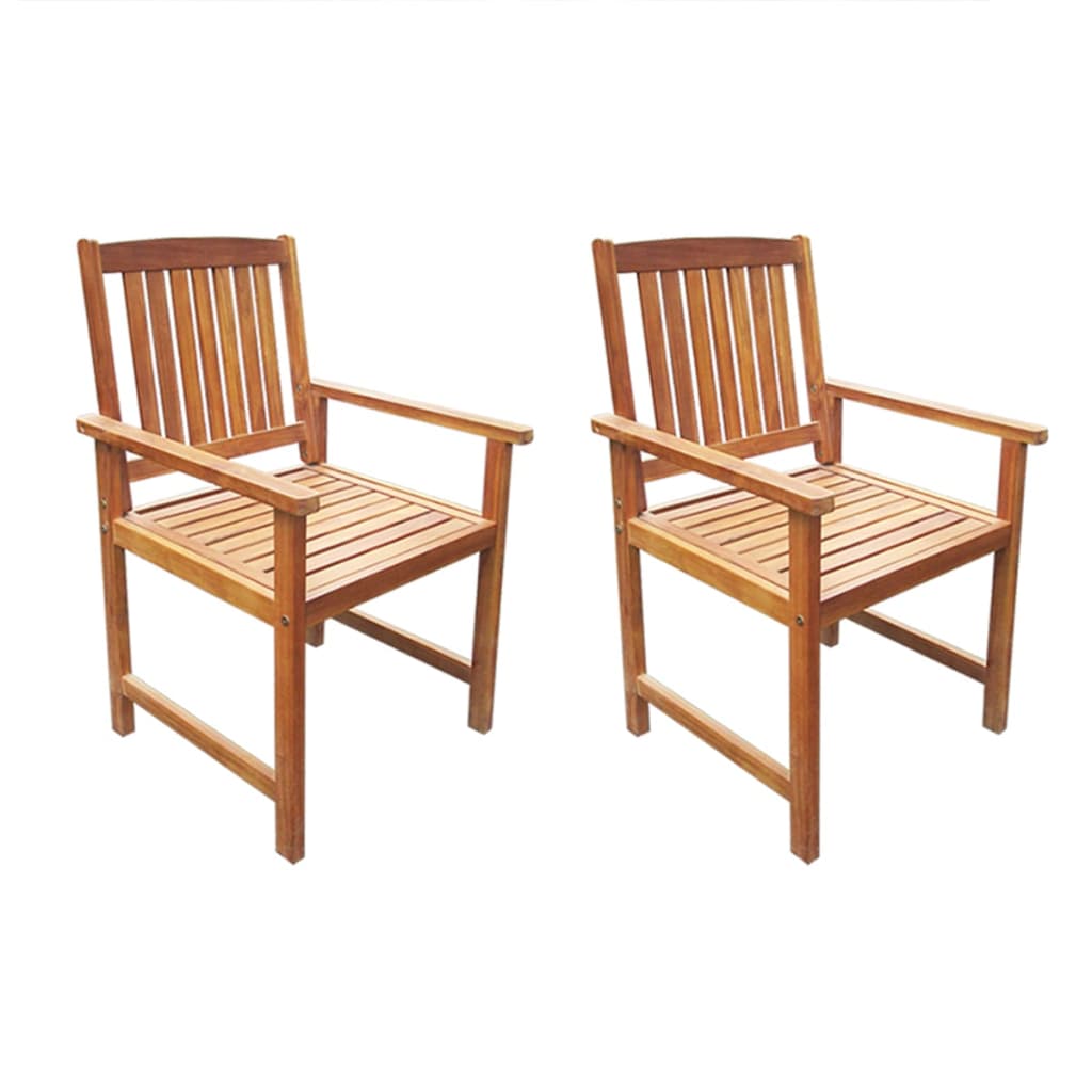 vidaXL Patio Chairs Outdoor Dining Chair for Deck Garden Solid Wood Acacia-12