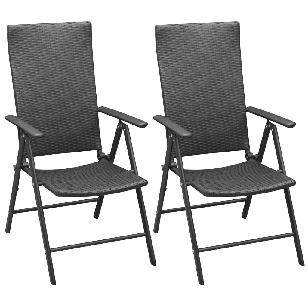 vidaXL Stackable Patio Chairs Outdoor Patio Wicker Dining Chair Poly Rattan-13