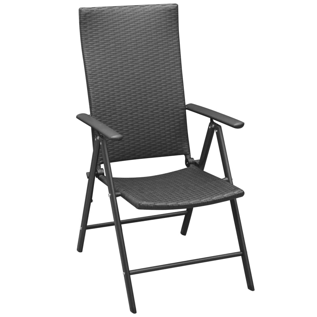 vidaXL Stackable Patio Chairs Outdoor Patio Wicker Dining Chair Poly Rattan-15