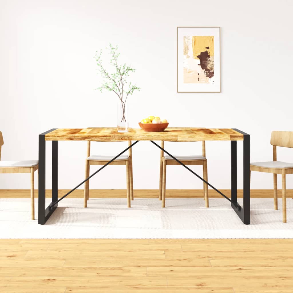 vidaXL Dining Table Kitchen Table Dining Room Table Solid Rough Mango Wood-4