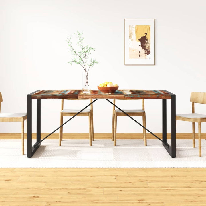 vidaXL Dining Table Kitchen Table Dining Room Table Solid Rough Mango Wood-2