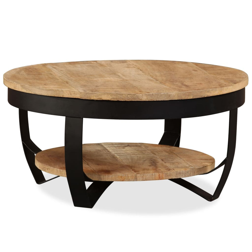 vidaXL Coffee Table Solid Rough Mango Wood 25.6"x12.6"-1