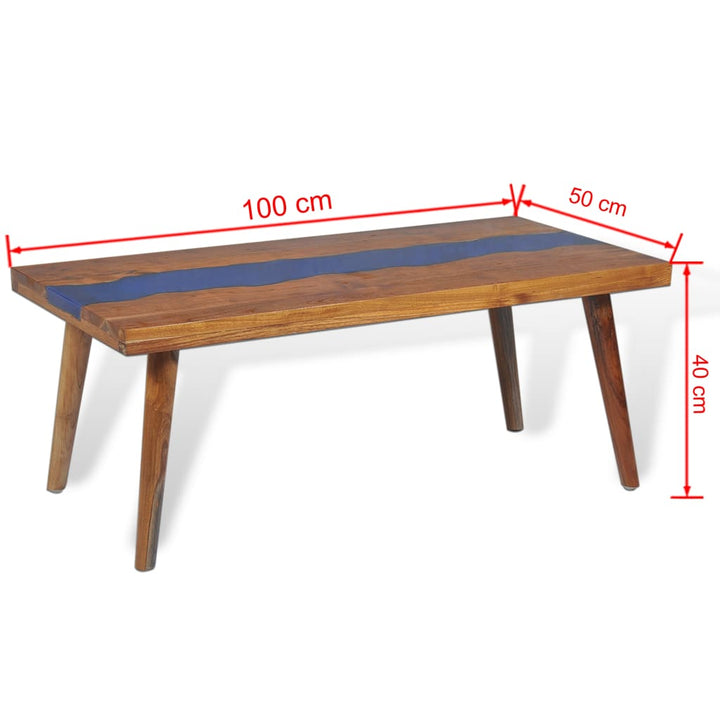 vidaXL Coffee Table End Table Side Table Living Room Furniture Teak Resin-8