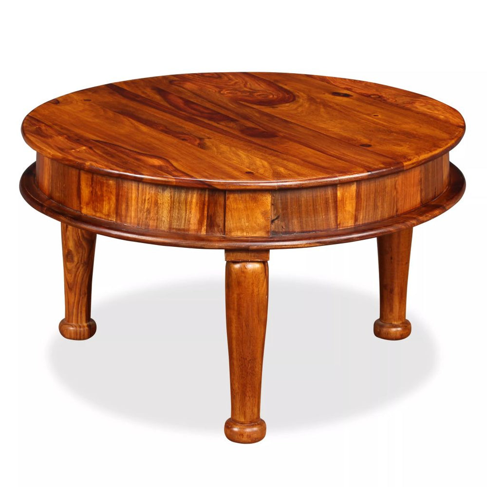 vidaXL Coffee Table Solid Sheesham Wood 27.6"x27.6"x15.7"-1