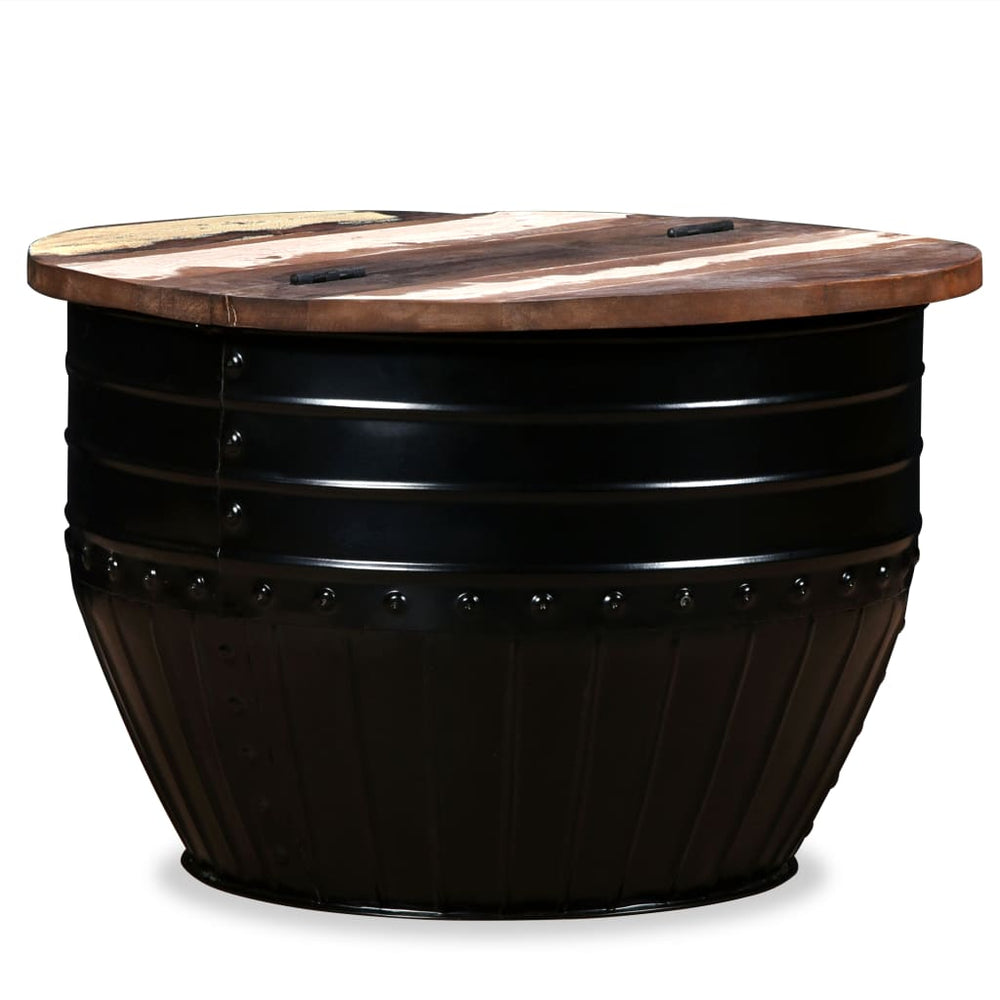 vidaXL Coffee Table Bowl-shaped End Table with Steel Base Solid Wood Reclaimed-1