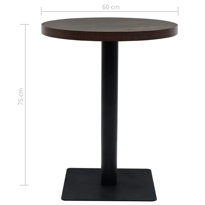 vidaXL Bistro Table Kitchen Bar Table Dining Room Table MDF and Steel Round-14