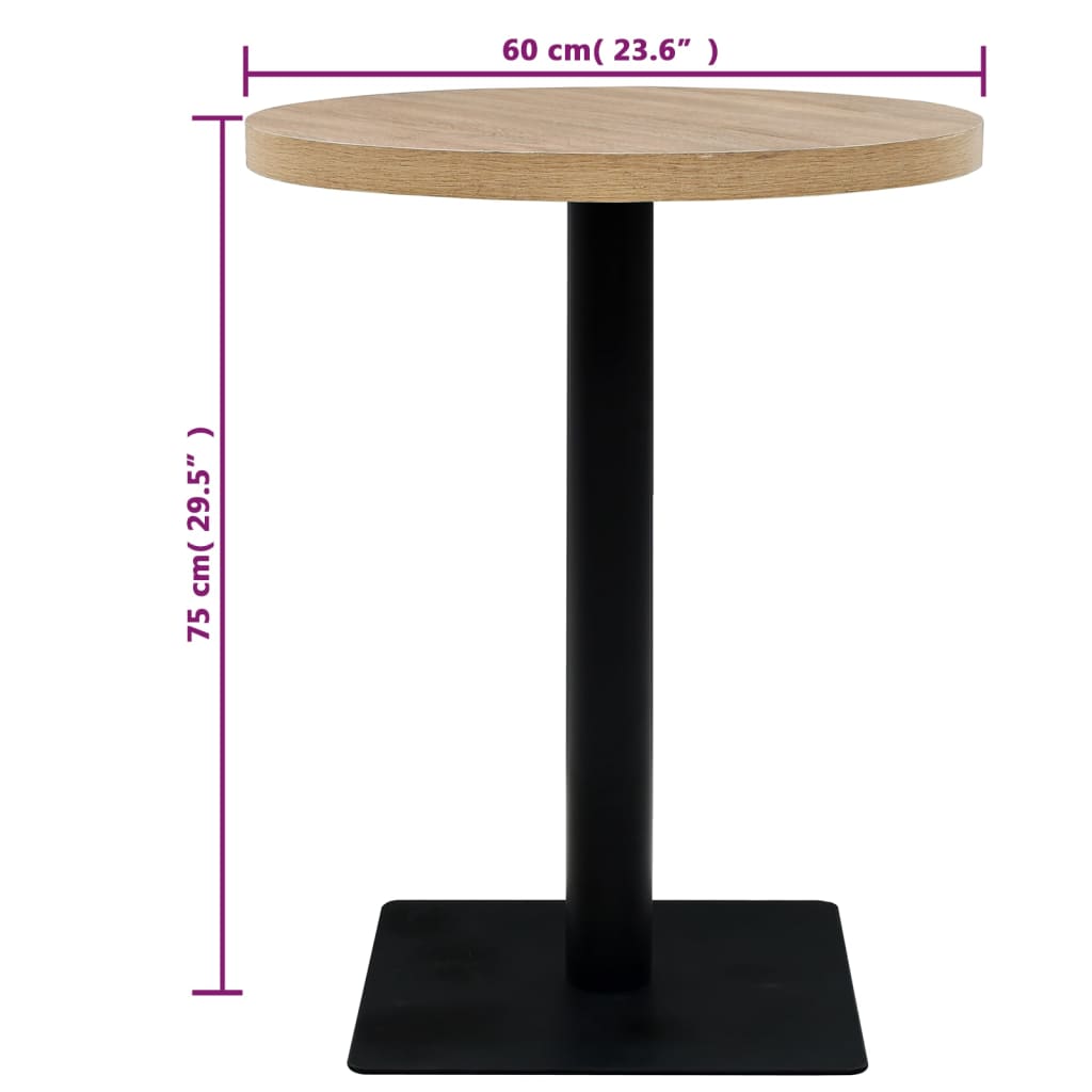 vidaXL Bistro Table Kitchen Bar Table Dining Room Table MDF and Steel Round-24