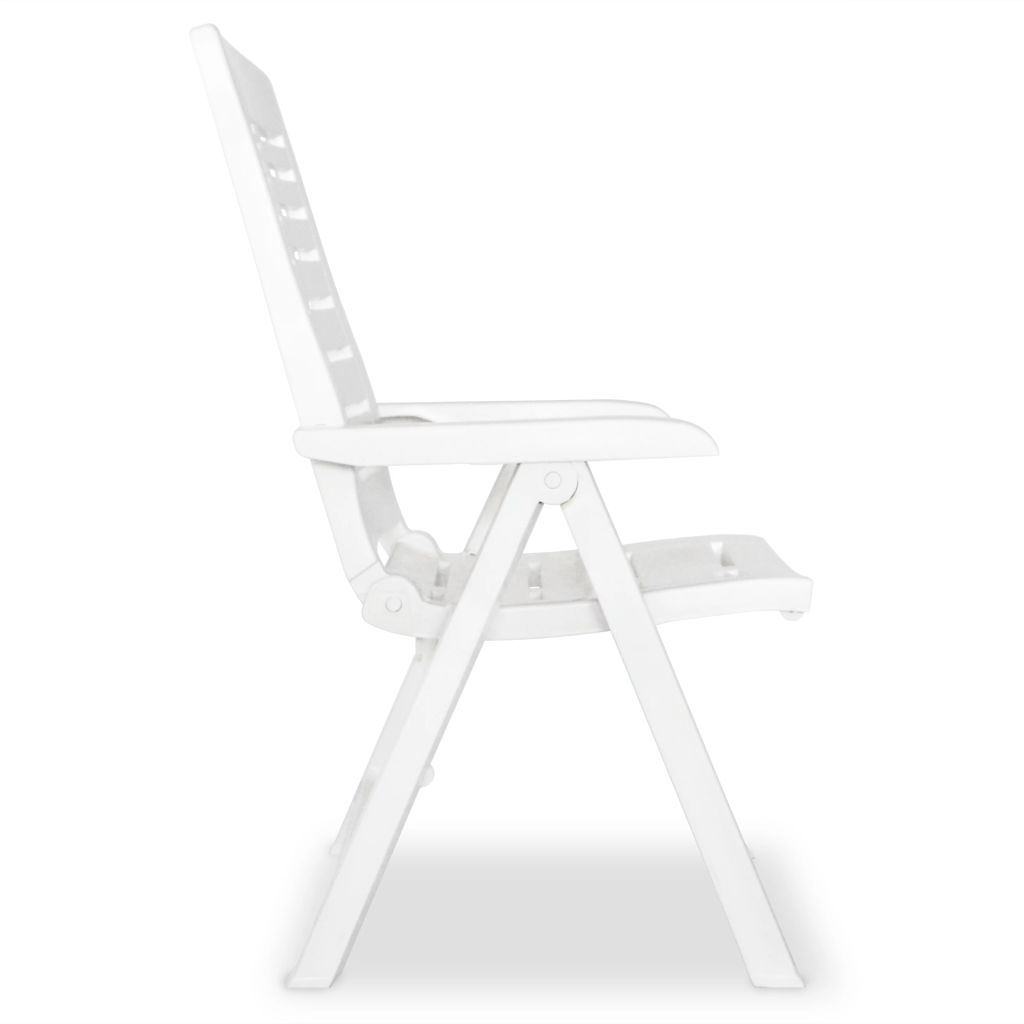 vidaXL Reclining Patio Chairs Outdoor Stack Dining Chair with Armrest Plastic-43