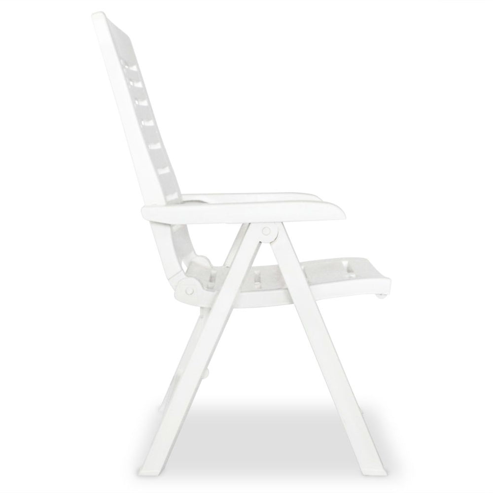 vidaXL Reclining Patio Chairs Outdoor Stack Dining Chair with Armrest Plastic-40