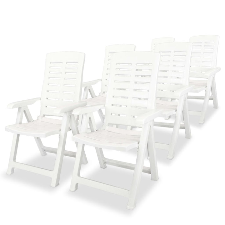 vidaXL Reclining Patio Chairs Outdoor Stack Dining Chair with Armrest Plastic-15