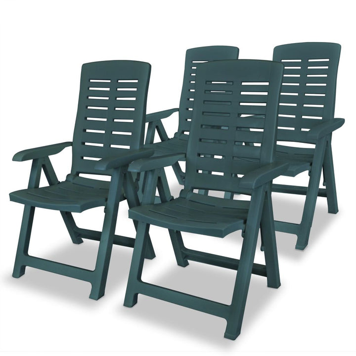 vidaXL Reclining Patio Chairs Outdoor Stack Dining Chair with Armrest Plastic-29