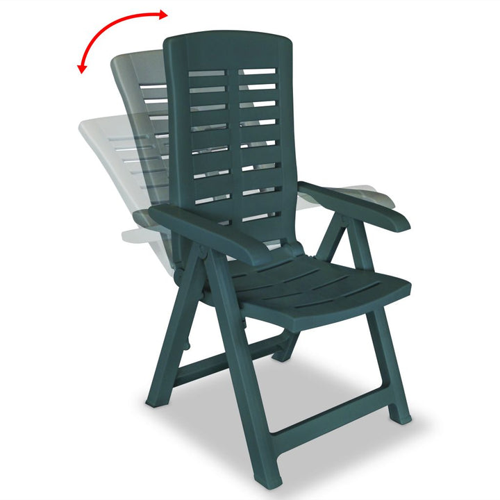 vidaXL Reclining Patio Chairs Outdoor Stack Dining Chair with Armrest Plastic-34