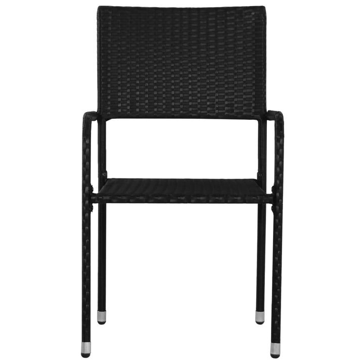 vidaXL Patio Dining Chairs Outdoor Rattan Wicker Dining Chair Poly Rattan-24
