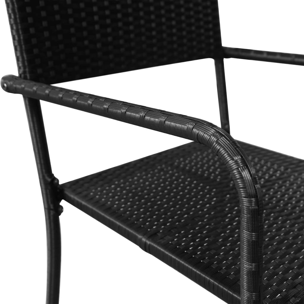 vidaXL Patio Dining Chairs Outdoor Rattan Wicker Dining Chair Poly Rattan-28