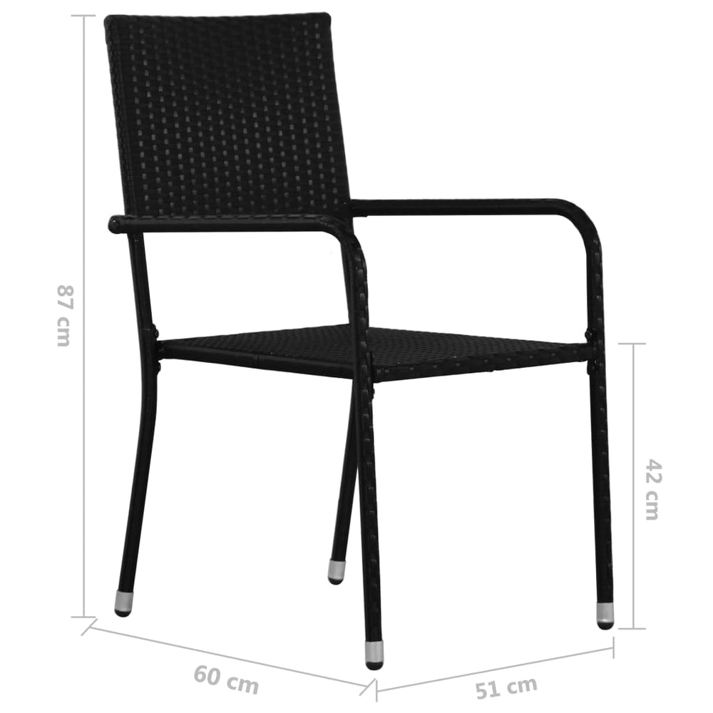 vidaXL Patio Dining Chairs Outdoor Rattan Wicker Dining Chair Poly Rattan-20
